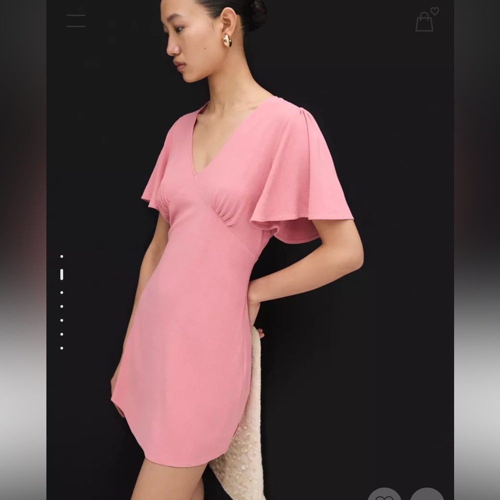 Rustic pink linen/viscose mini dress